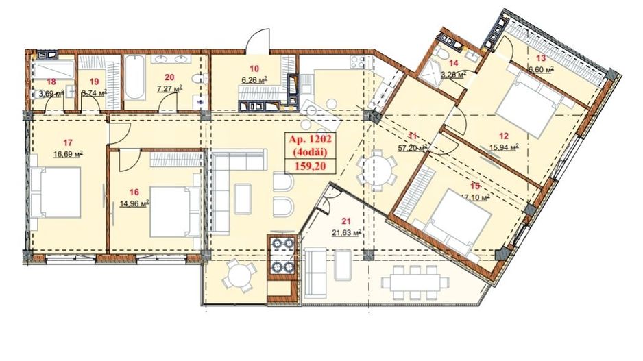 Vânzare, Penthouse, 4 camere, terasă, strada Grenoble, Botanica - Poză 3