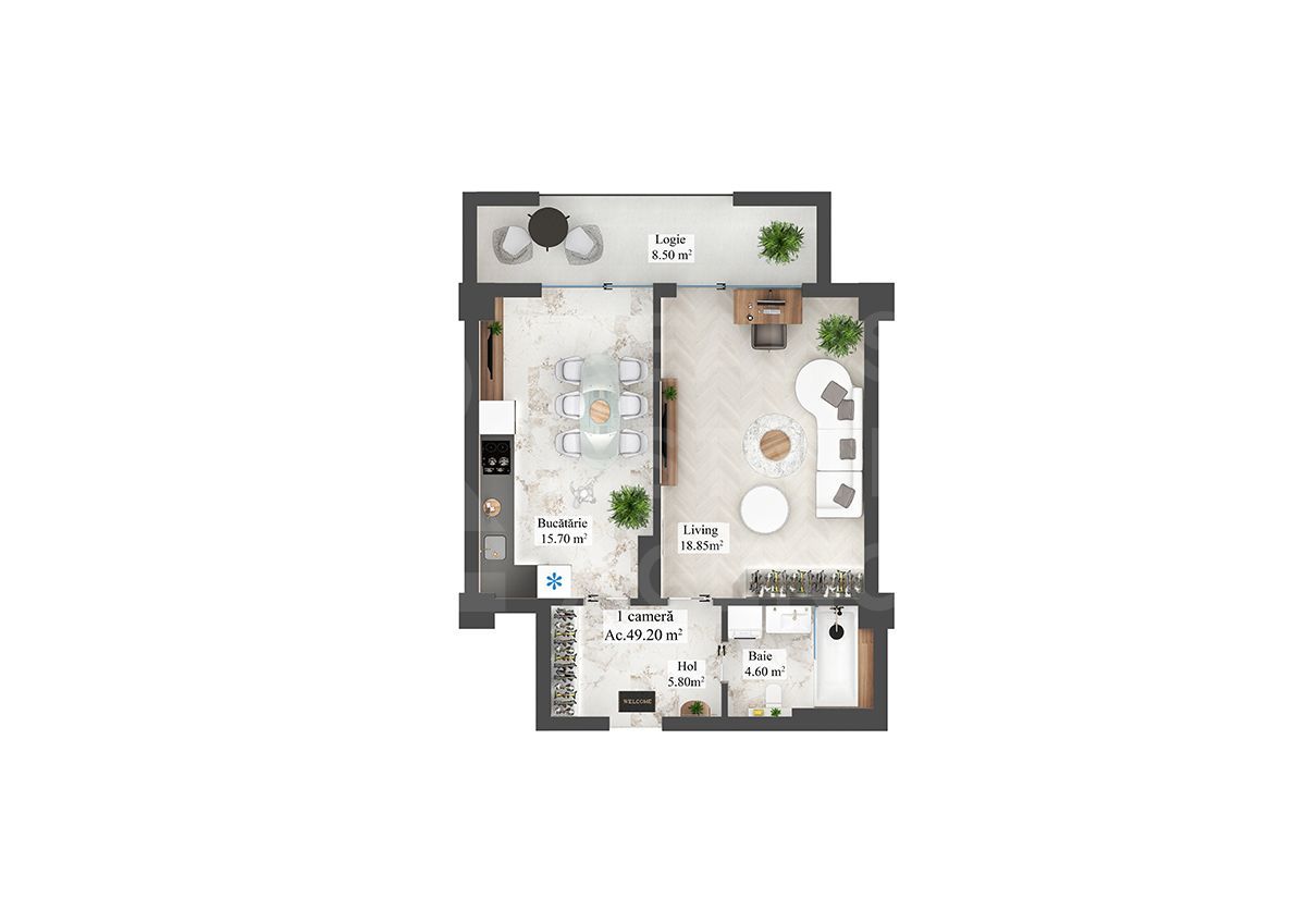 Vânzare apartament- 1cameră 49.2 mp, str. N. Zelinski, Botanica - Poză 6