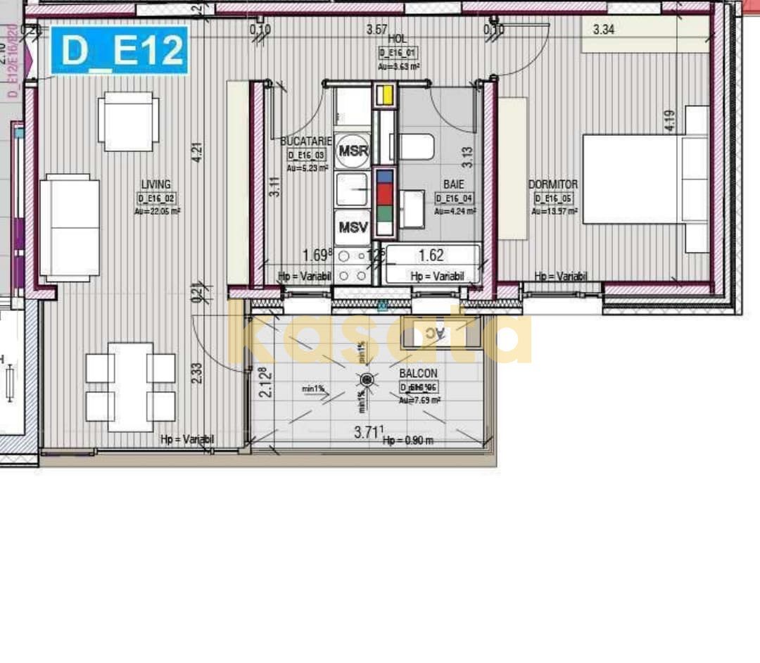 OPORTUNITATE | APARTAMENT 2 CAMERE |PARCUL CIRCULUI |BLOC NOU |PARCARE - Schiță 7