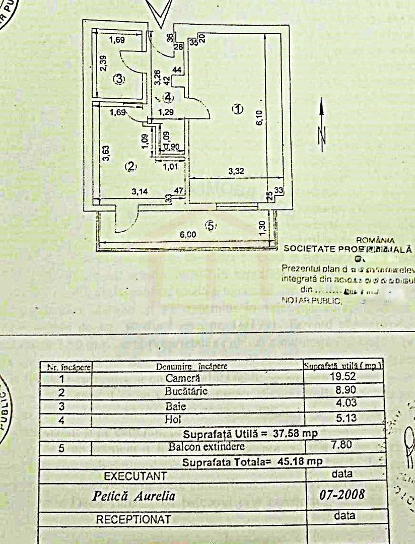 450 Euro/luna, Inchiriere apartament 45mp, o camera SPATIOASA, parter, - Poză 3