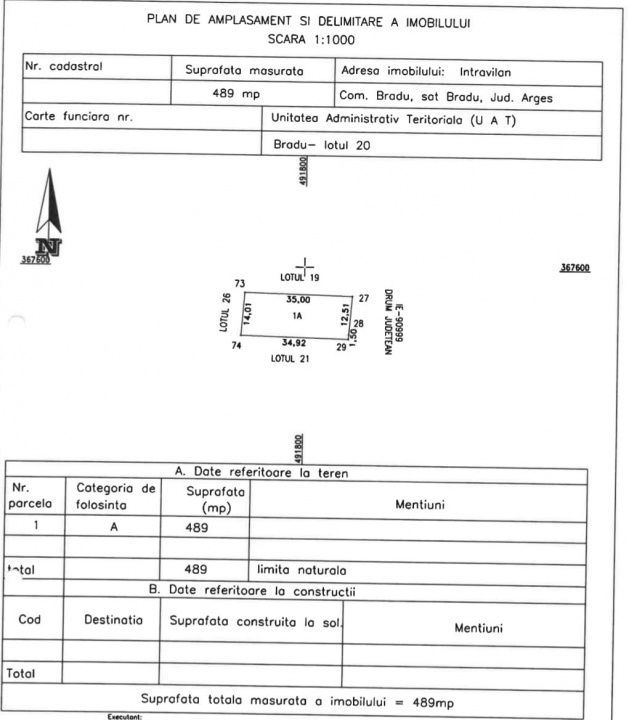Teren 489 mp Bradu, deschidere la DJ - 3 Km de Pitesti - Poză 3