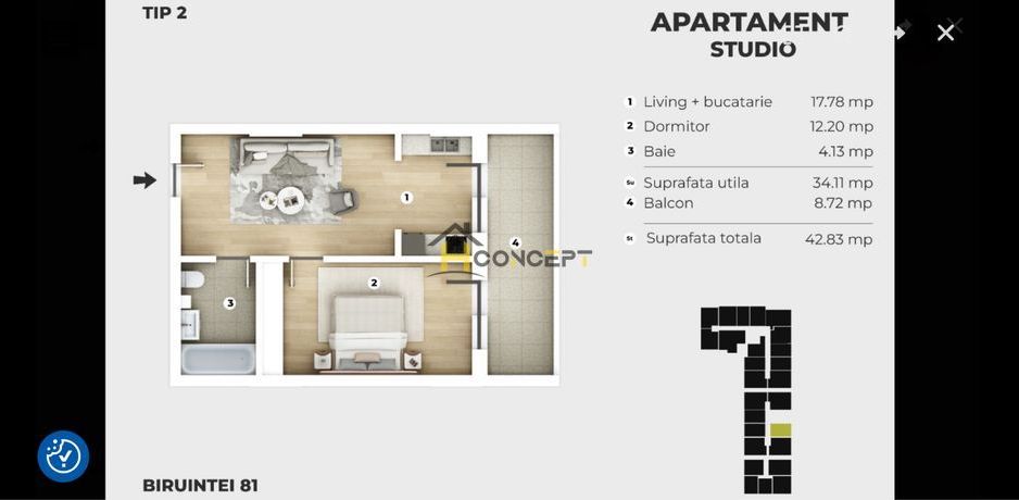 Studio in ansamblul 81 Residence, la 7 minute de statia de metrou Berceni - Poză 2