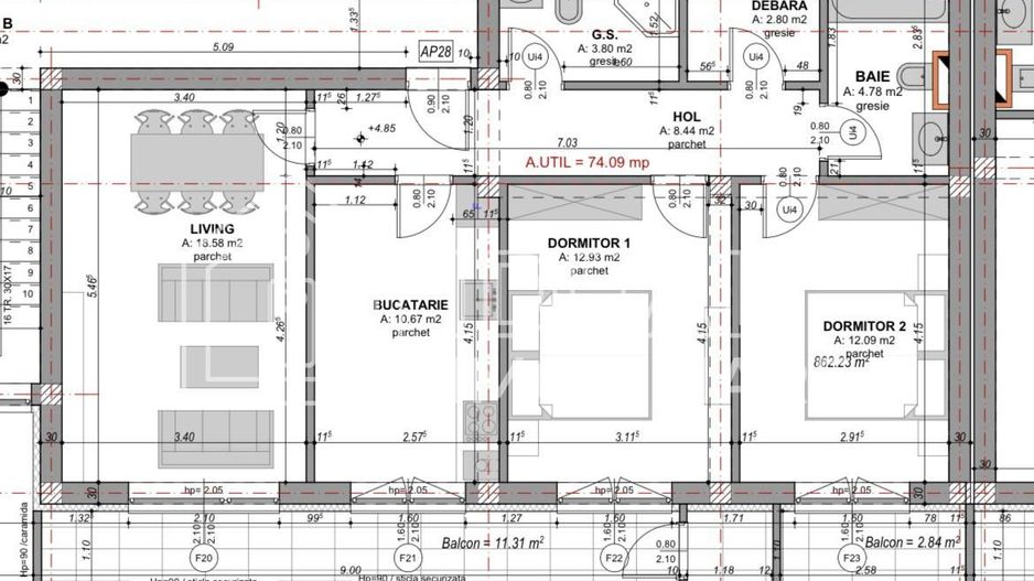 Apartament 3 camere | 74mpu | zona Doamna Stanca - Poză 12