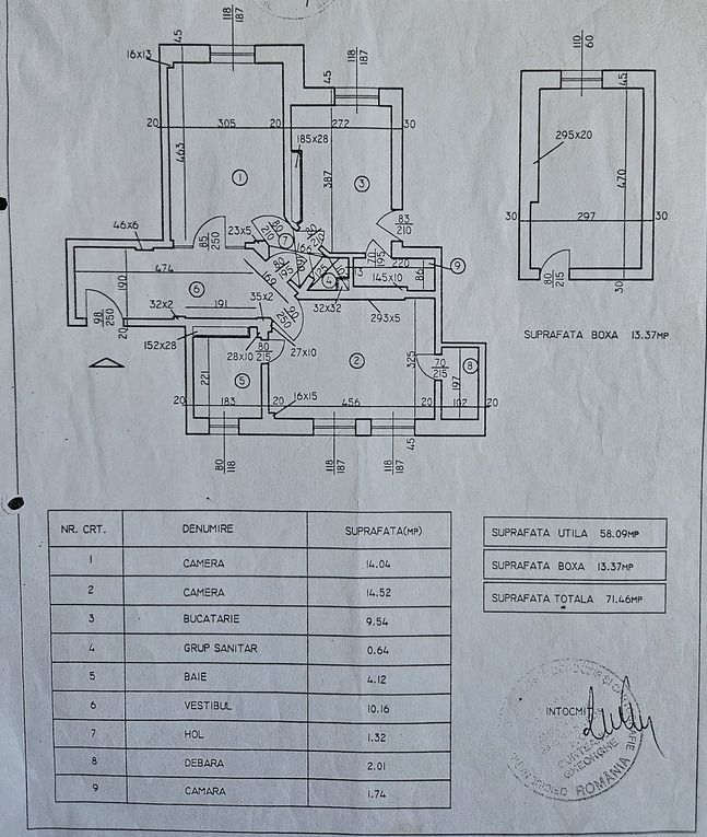 APARTAMENT 2 CAMERE | ZONĂ ULTRACENTRALĂ | PARCARE CURTE PRIVATĂ | - Schiță 9