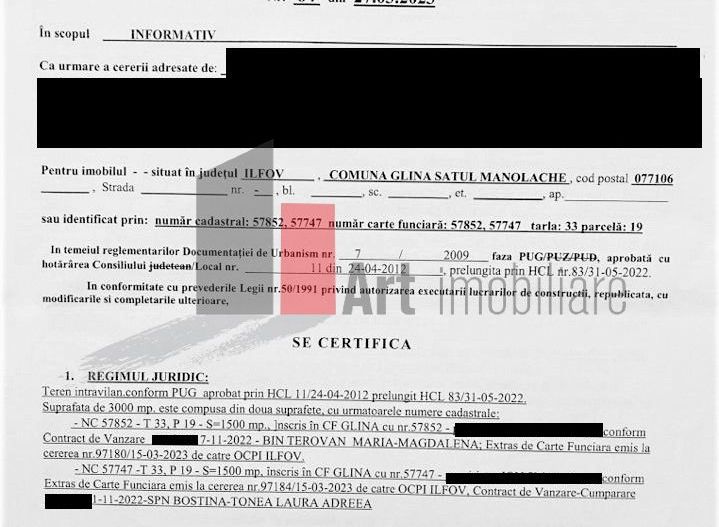 Teren 3000mp intravilan Glina | Parcelabil - Poză 3