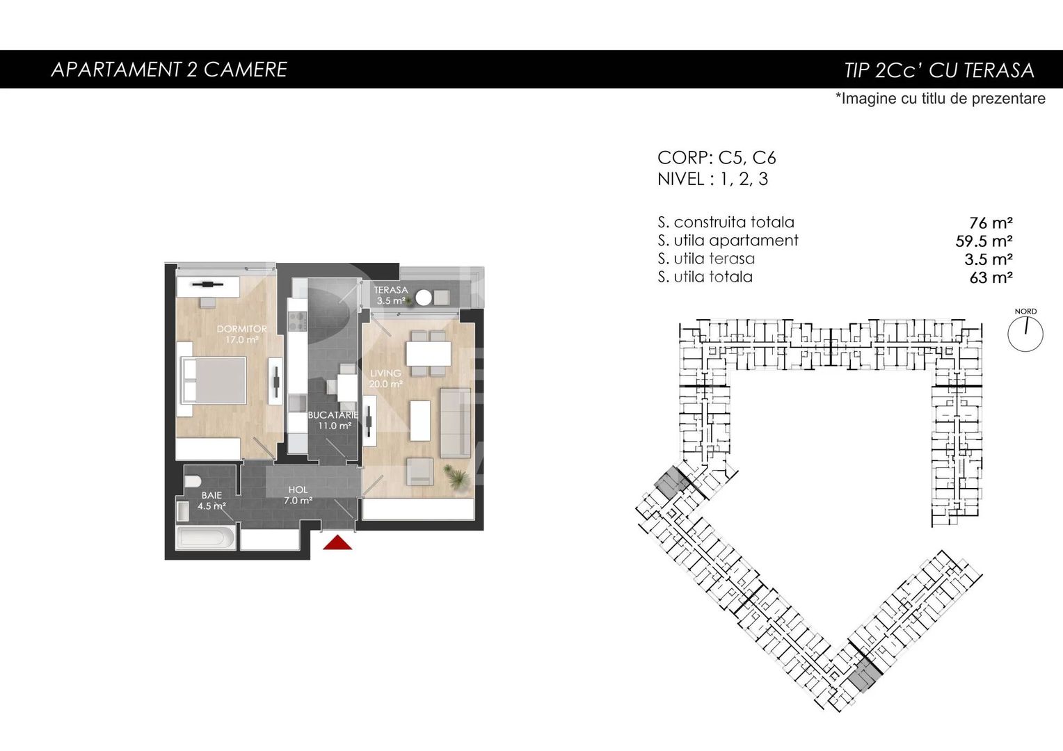 Vânzare, apartament cu 2 camere în zona Bucureștii Noi - Poză 2