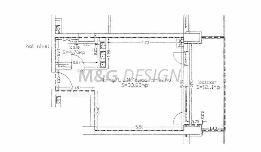 Apartament 1 camera Soarelui - Schiță 7