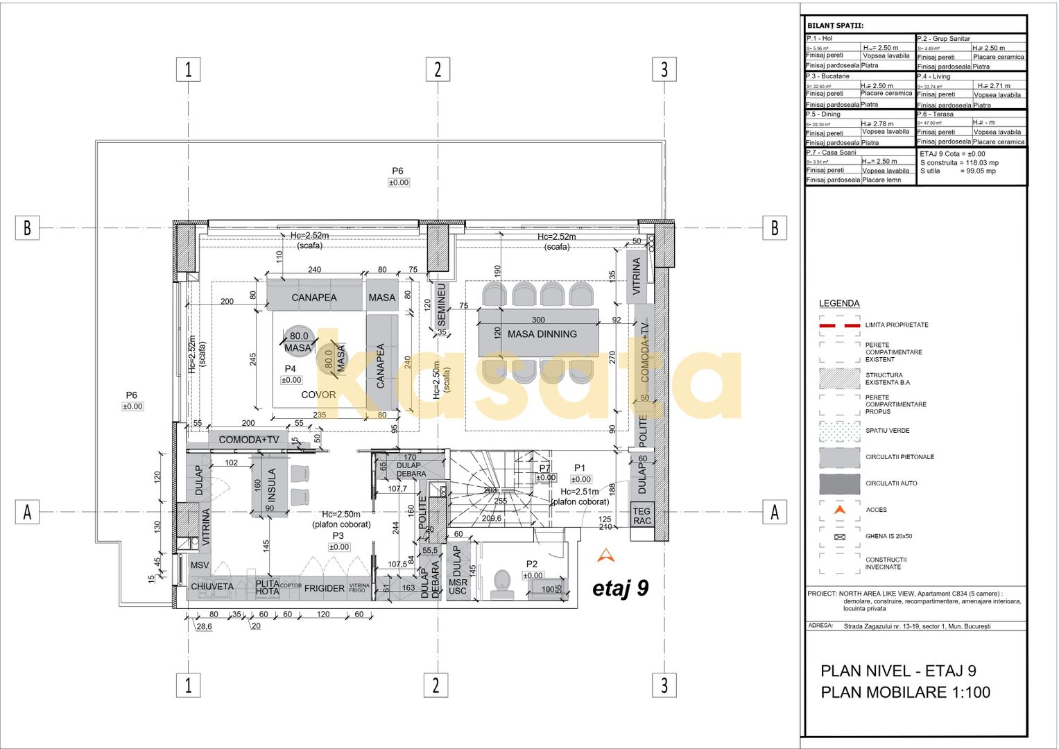 Penthouse I etaj 8-9-10 I terasa 100 mp I 225 mp utili I Zagazului - Schiță 1