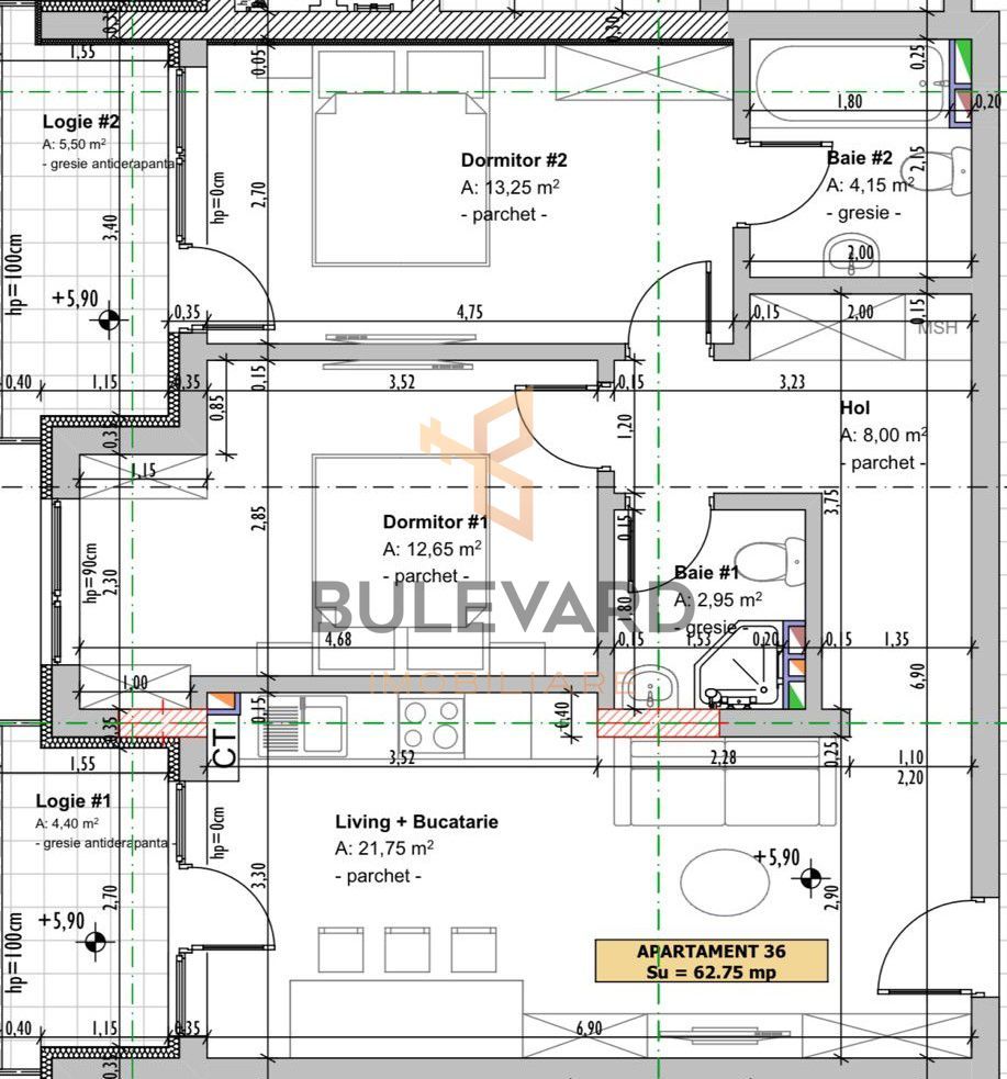 Apartament nou cu 3 camere la 5 minute de Parcul Poligon! - Poză 3