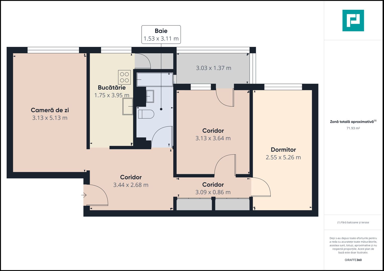 Apartament cu 3 camere pe Aleea Tomis - Poză 11