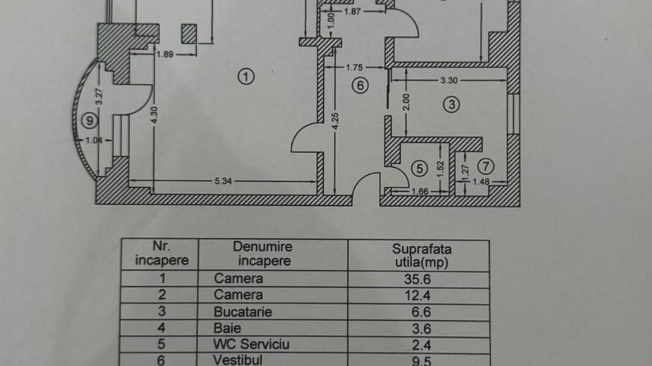 APARTAMENT 3 CAMERE | BLOC  2000 | BULEVARDUL OCTAVIAN GOGA | - Schiță 9