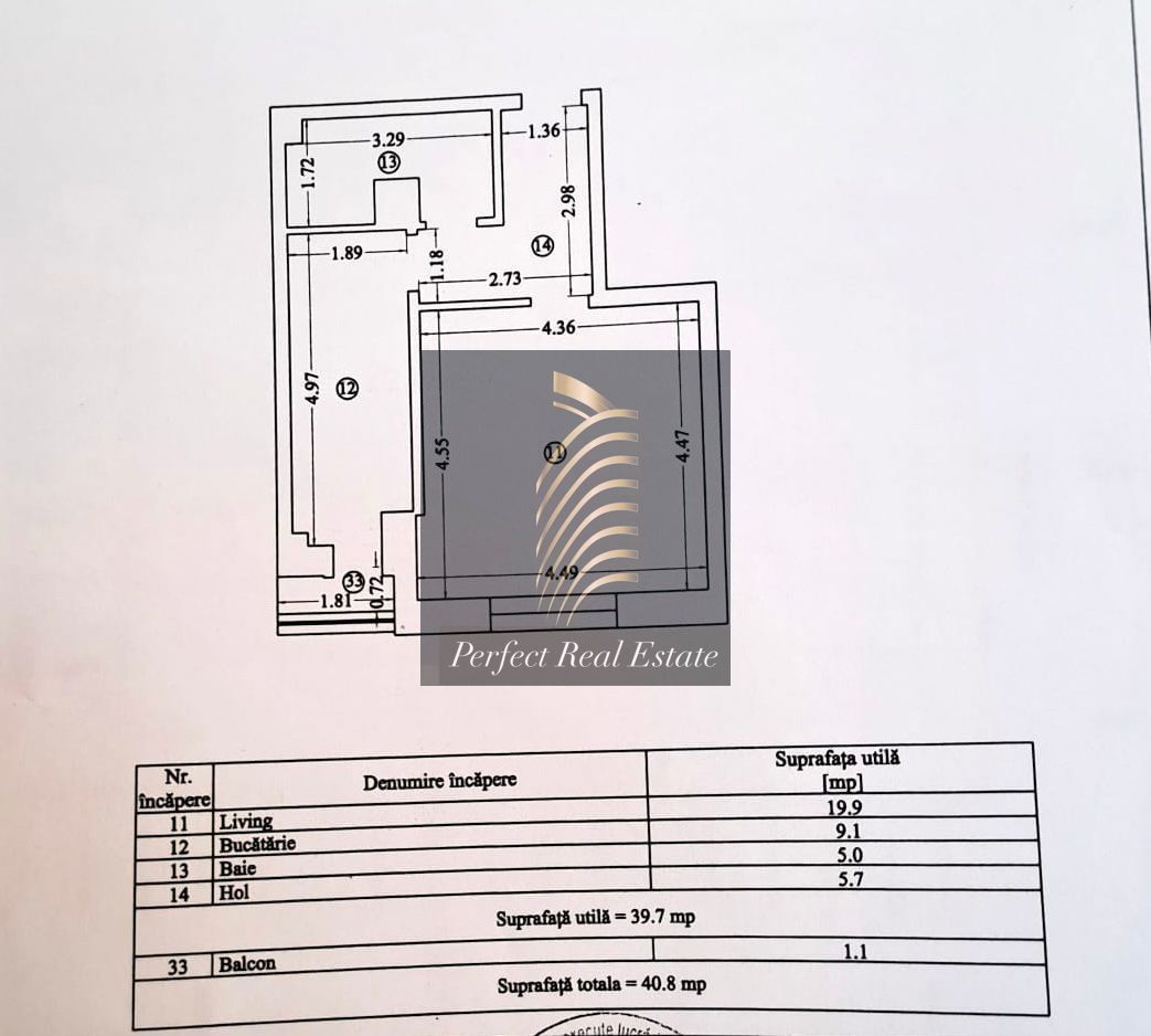 Studio de vânzare – 39,7 mp utili | Bucătărie separată | Balcon - Poză 6
