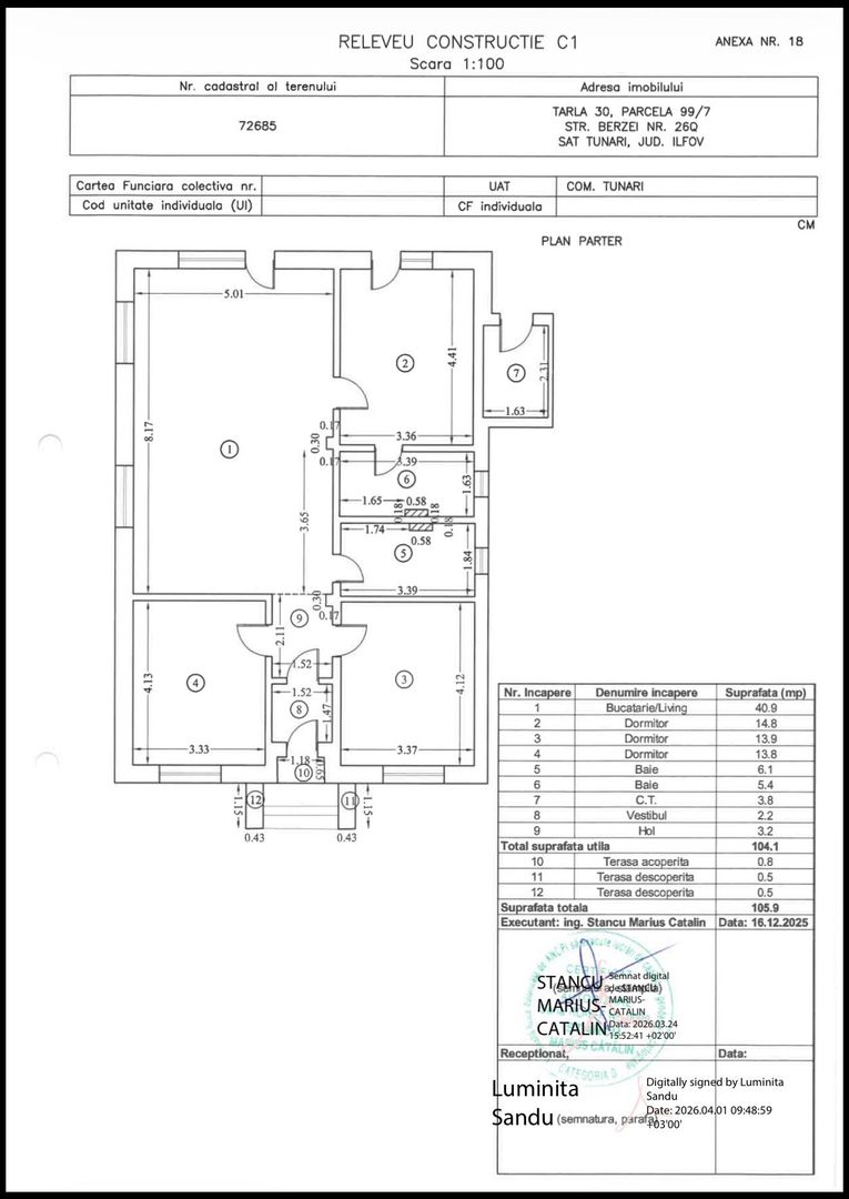 VILĂ INDIVIDUALĂ PE PARTER – 4 CAMERE, POMPĂ DE CĂLDURĂ, CURTE 160 MP - Schiță 2