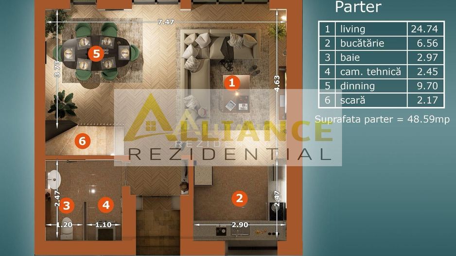 Vila tip DUPLEX  5 camere- 4 bai curte 250 MP - Poză 14