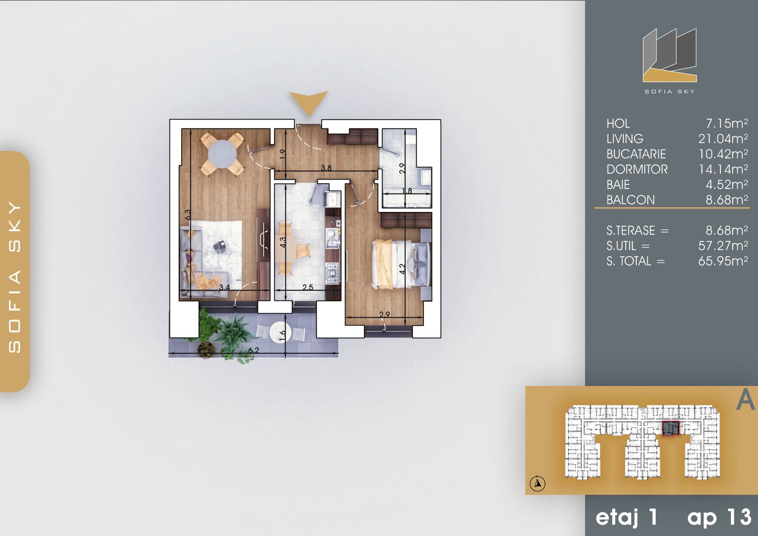 Apartament 2 camere decomandat  Titan Pallady  700 m Metrou Nicolae Teclu - Schiță 2
