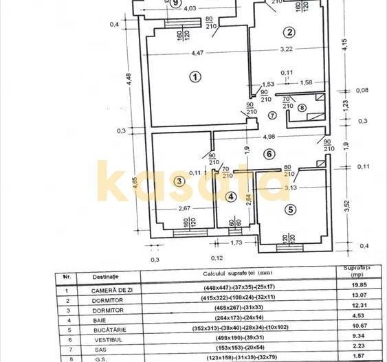Apartament 3 Camere | 2 Băi | Metrou Păcii | Bloc Reabilitat - Schiță 20