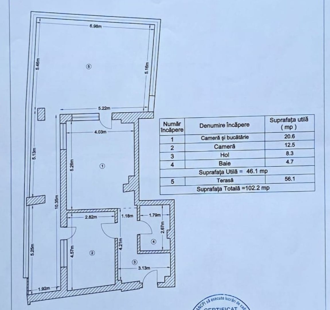 FERDINAND - Veris Residence | 2 camere + terasa 56mp bloc 2022 - Schiță 26