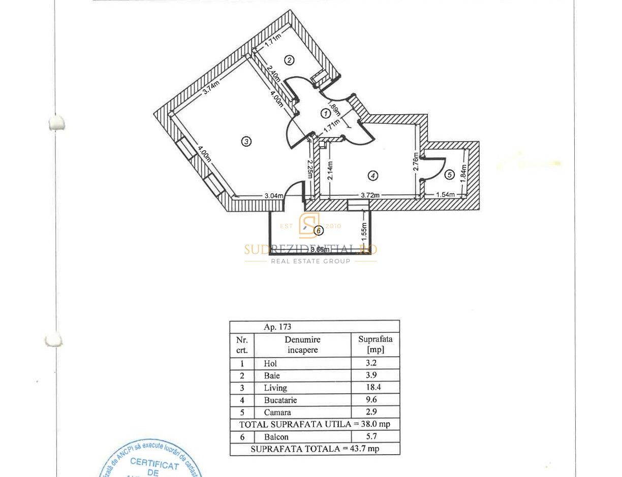 Garsoniera 44 mp, bloc finalizat 2022, Metalurgiei, Parc Tudor Arghezi - Schiță 6