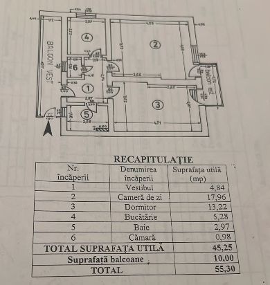 APARTAMENT 2 CAMERE | PRIMAVERII | NECESITA RENOVARE - Schiță 8