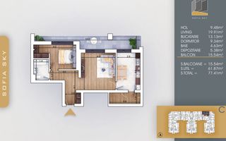 AP. 2CAM. - BLOC IN CURS DE FINALIZARE / 8 MIN. METROU TECLU! - Poză 1