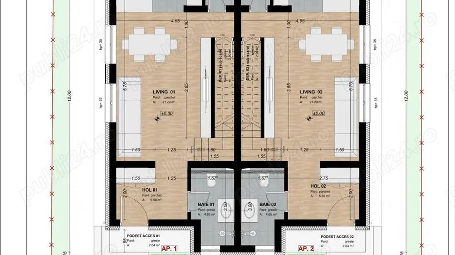 Duplex cu 4 camere, vatra satului, toate utilitatile - Sacalaz - Poză 14