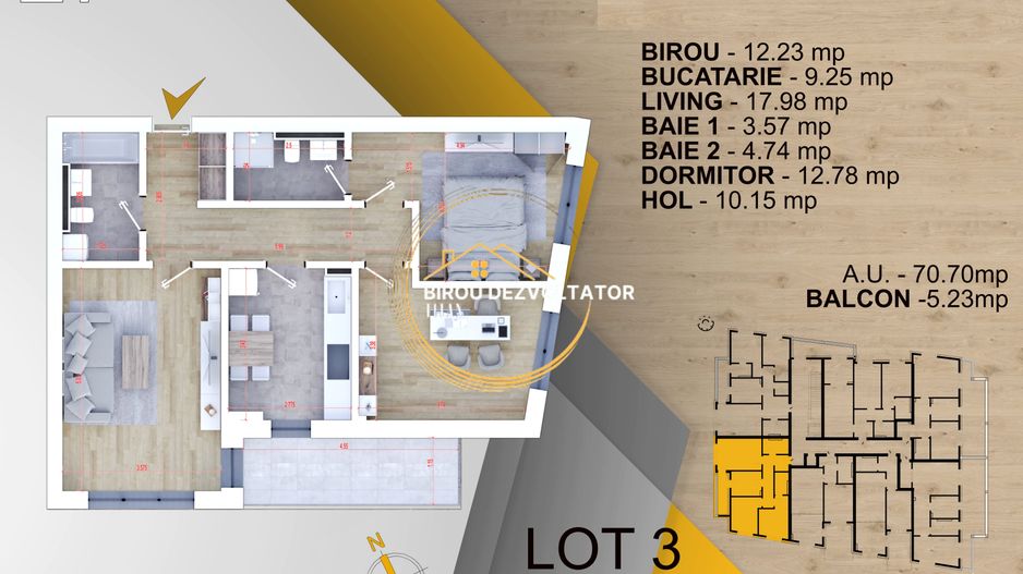 Decomandat Nzeb 2 bai Ansamblu premium Titan Metrou STB Parcul Teilor - Schiță 5