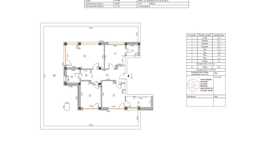 Coresi-Penthouse 3 camere +loc de parcare subteran 203mp - Poză 2