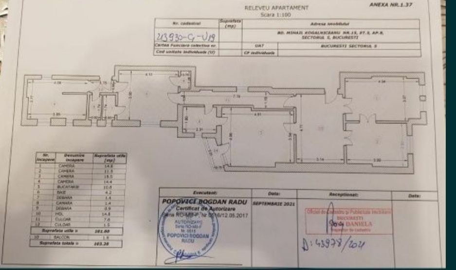 Proprietar,100 metri utili - apartament excelent poziționat pe bulevar - Poză 6
