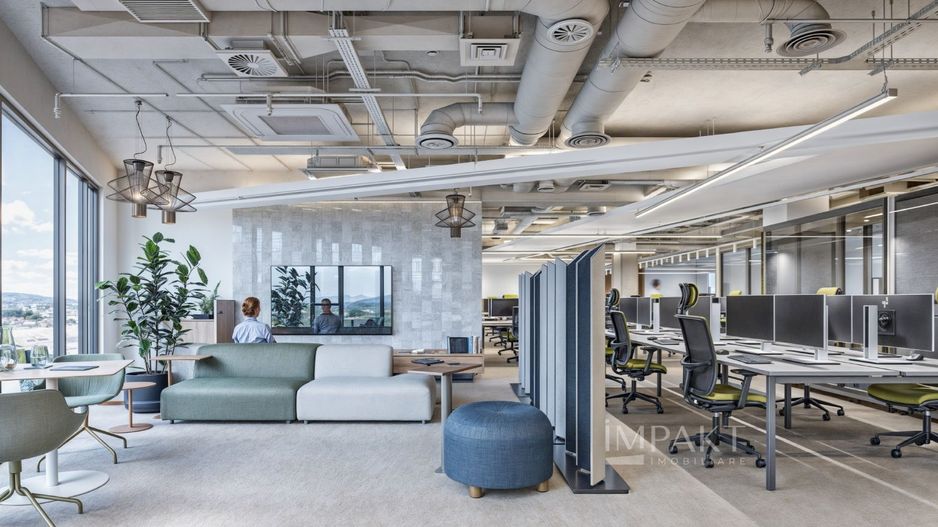 Spatiu birouri  1320 m2 finisat Europa - Poză 16