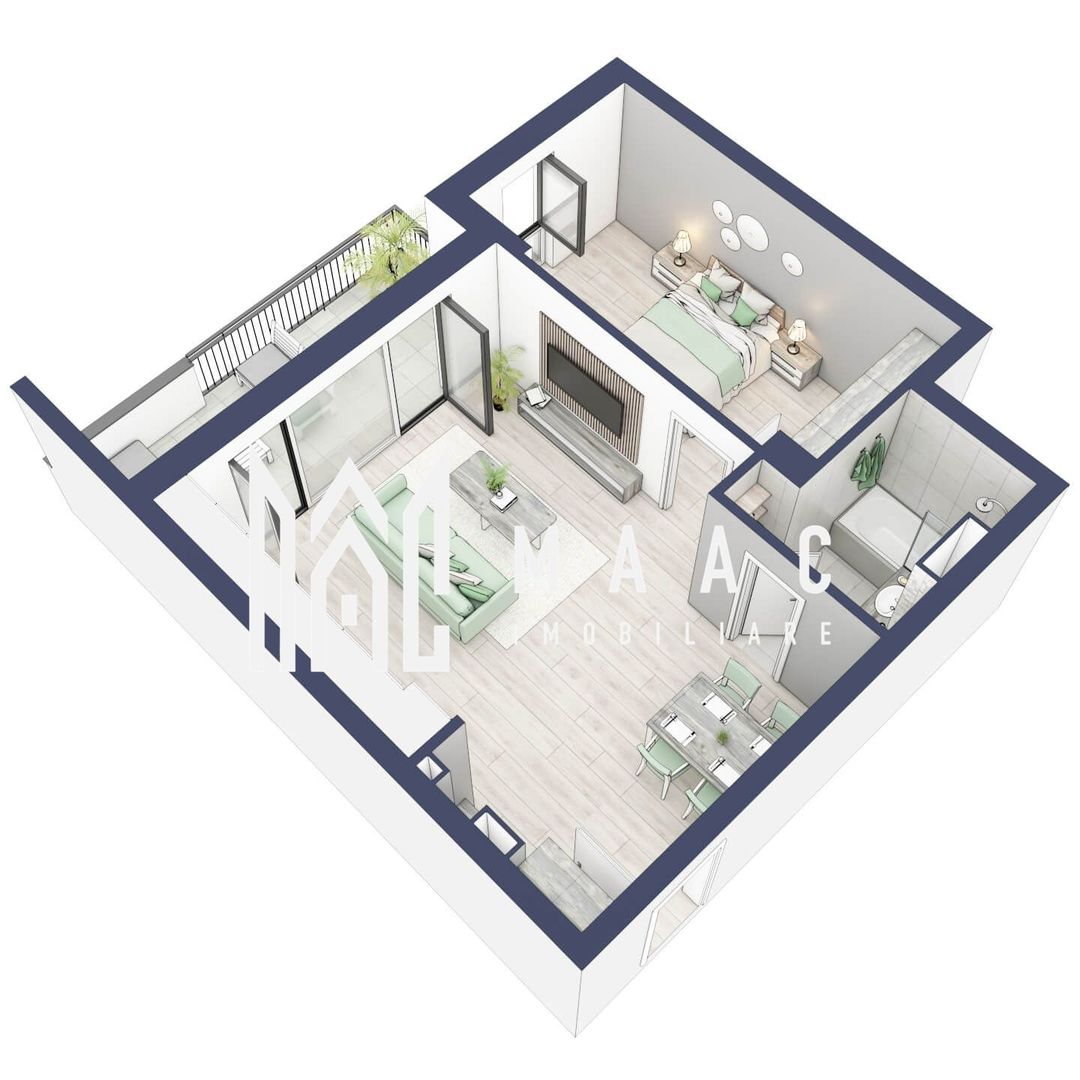 Apartament 2 camere | Etaj 3 | Balcon 10.7 mp | Turnisor - Poză 4