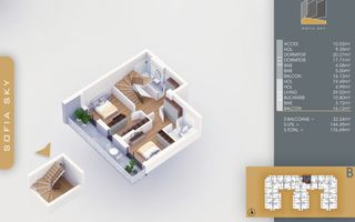 3 camere Duplex vedere panoramica la 700 m de metrou Nicolae Teclu Pallady - Schiță 7