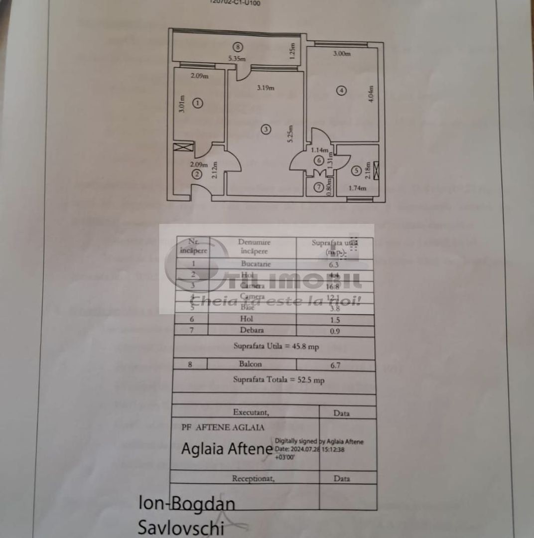 Apartament 2 camere, SD, et 3, 80000euro Tatarasi - Poză 10