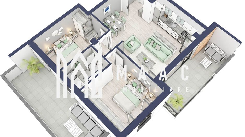 Apartament 3 camere | Balcoane 15.1 mp | Turnisor | F2 - Poză 4