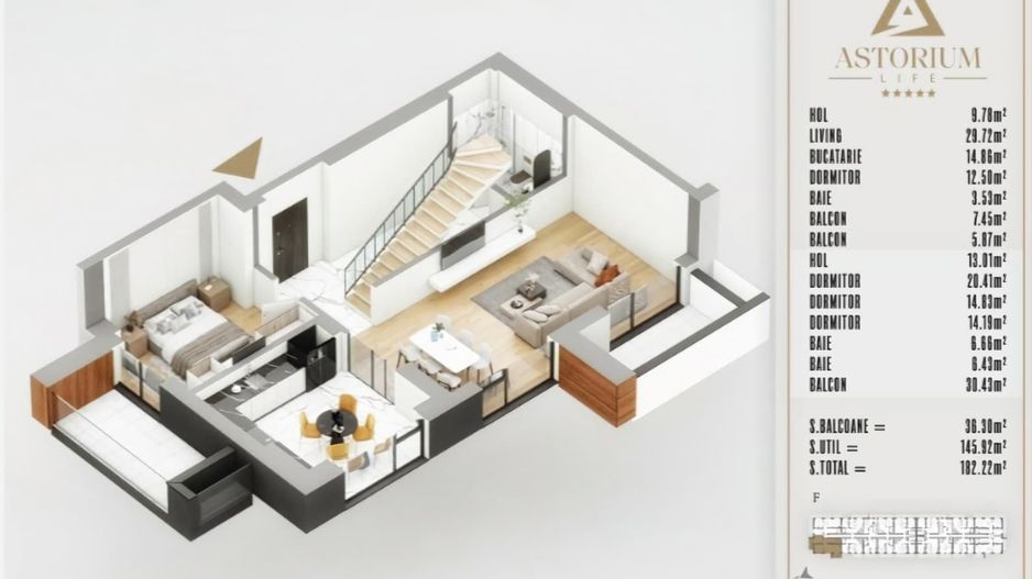 AP.ARTAMEN 5 CAMERE TIP DUPLEX - ASTORIUM LIFE! - Poză 2