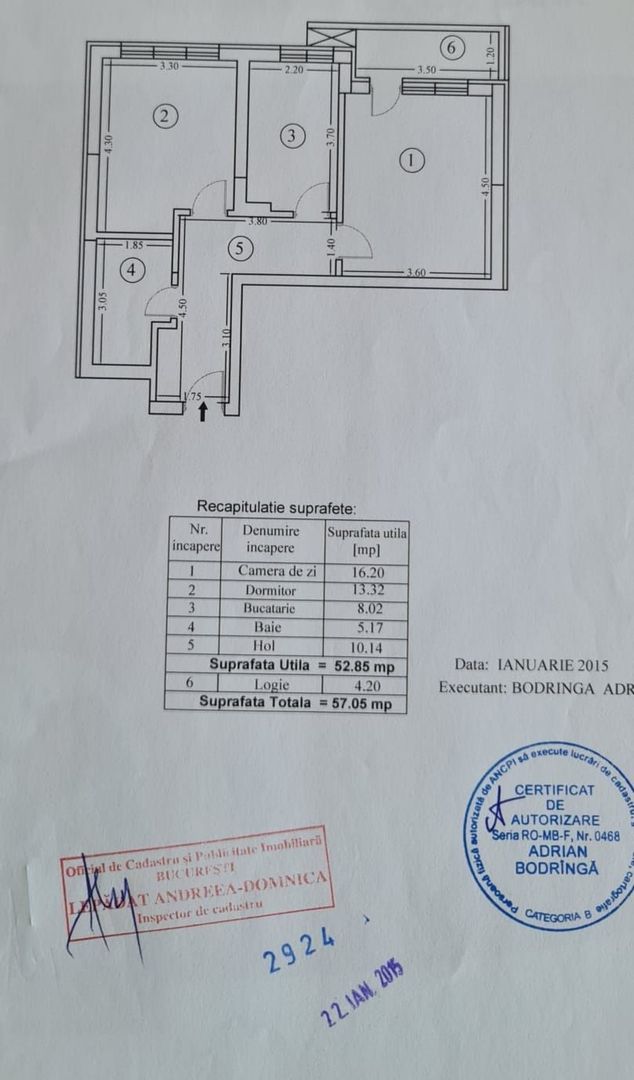 Apartament 2 camere gata de mutare la 5 minute metrou Lujerului - Schiță 8