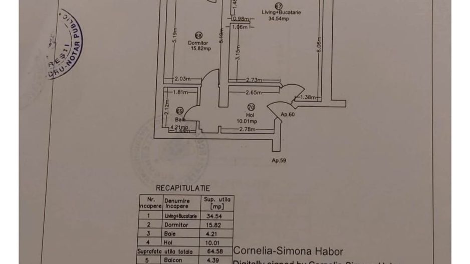 Apartament || 2 camere 69 mp || Pipera || Ivory Residence - Schiță 14