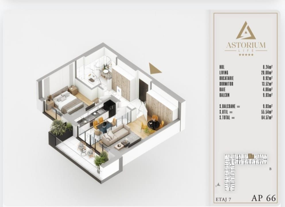 AP. 2CAM. DECOMANDAT IN PROIECTUL ASTORIUM LIFE / BLOC FINALIZAT! - Poză 2