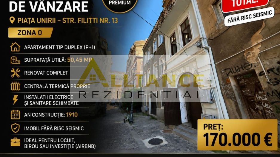 Piata Unirii Apartament tip duplex P+1 50 mp Centru Vechi Complet Renovat - Poză 1