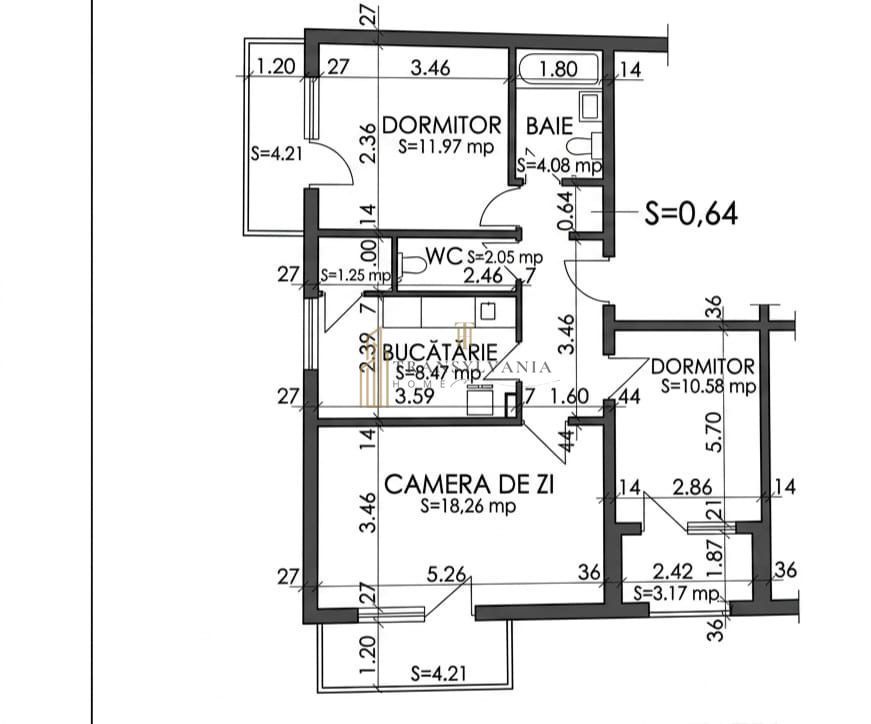 Apartament 3 camere, decomandat - Poză 9