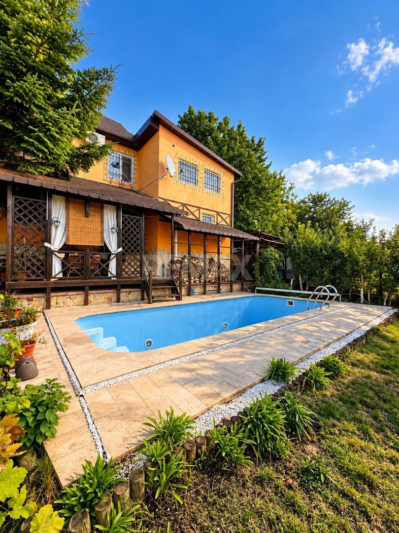 CASĂ CU PISCINĂ, SAUNĂ ȘI VEDERE PANORAMICĂ – TOHATIN - Poză 1