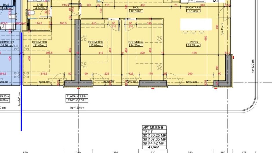 Apartament spatios 4 camere One High District - Poză 12