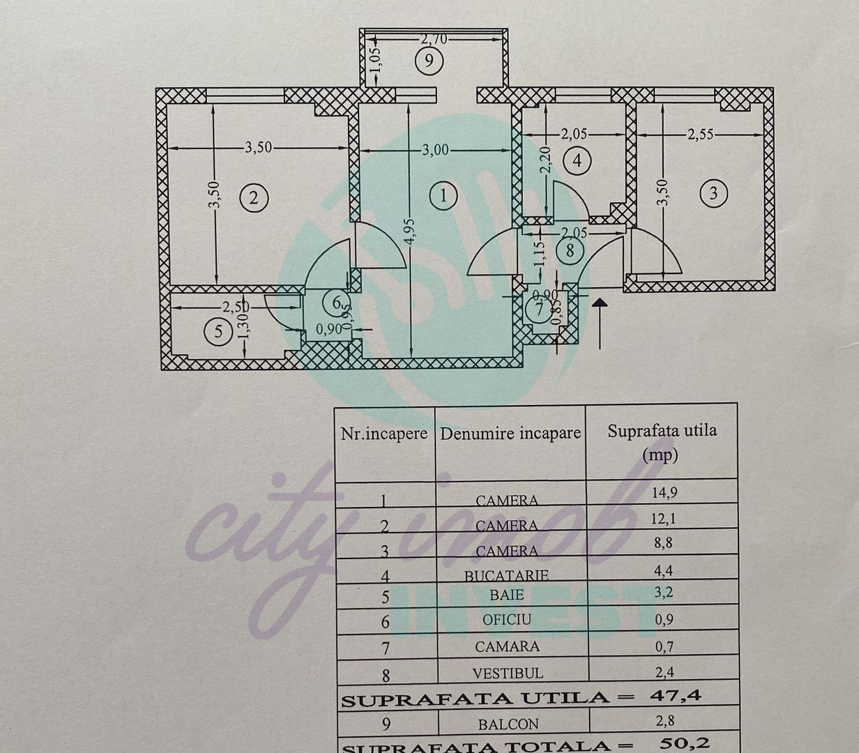 Apartament cu 3 camere complet mobilat si utilat - Poză 2