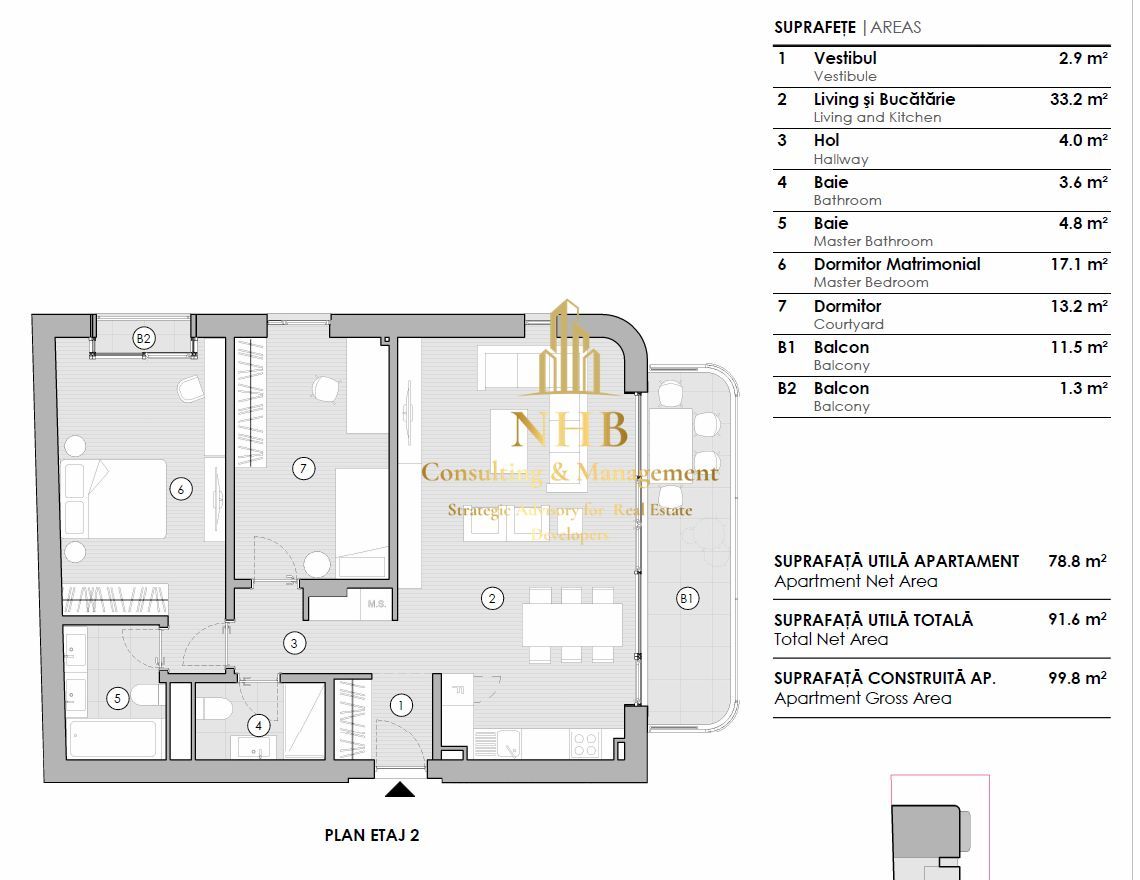 Apartament de 3 camere foarte luminos cu terasa - Domenii - Poză 14
