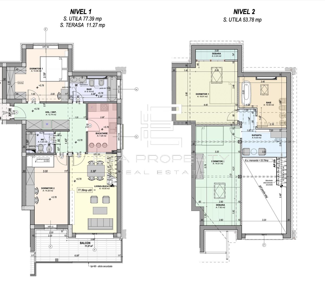 Penthouse 5 camere-139mp- terasa 15.44 mp-orientare sucdica- DaVinci Homes - Schiță 17