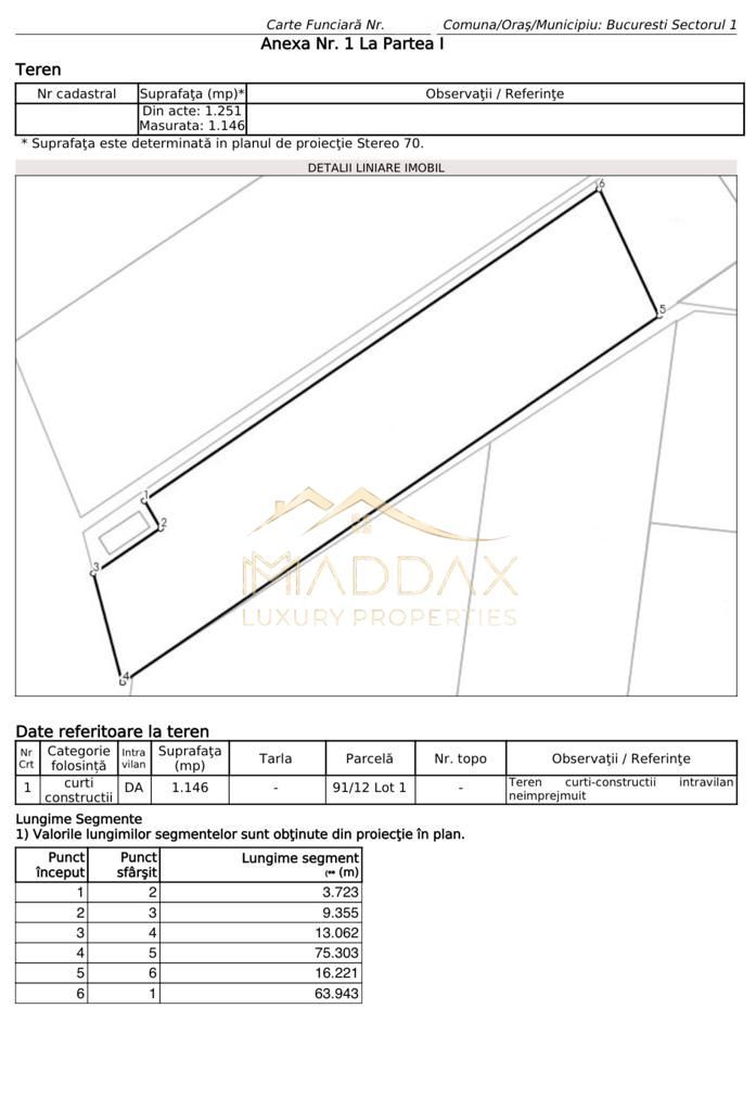 Teren Intravilan ***1251mp***// Deschidere la lac 13.06ml // Sisesti - Schiță 3