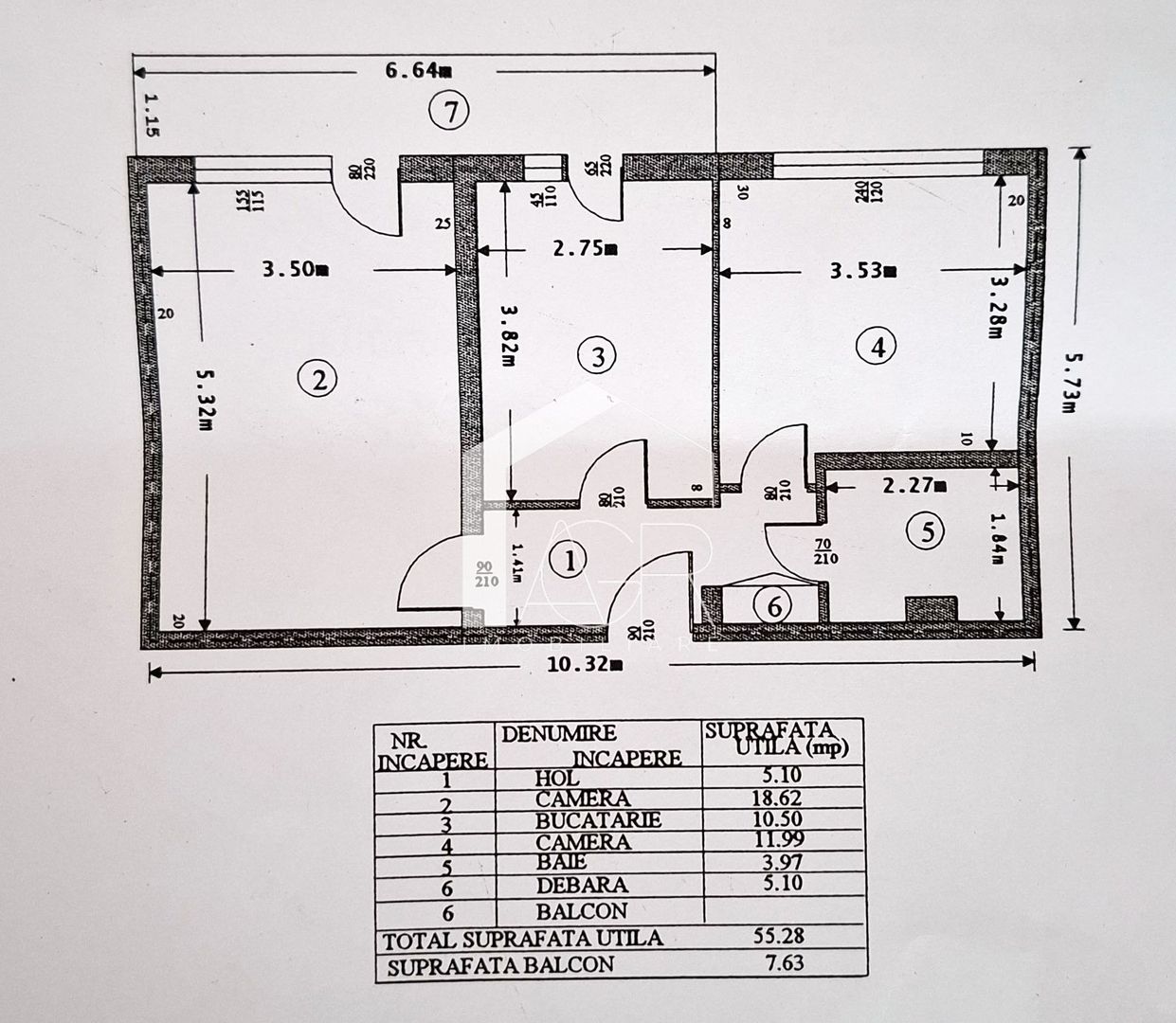 Apartament cu 2 camere, decomandat, confort 1, zona Republicii - Poză 10