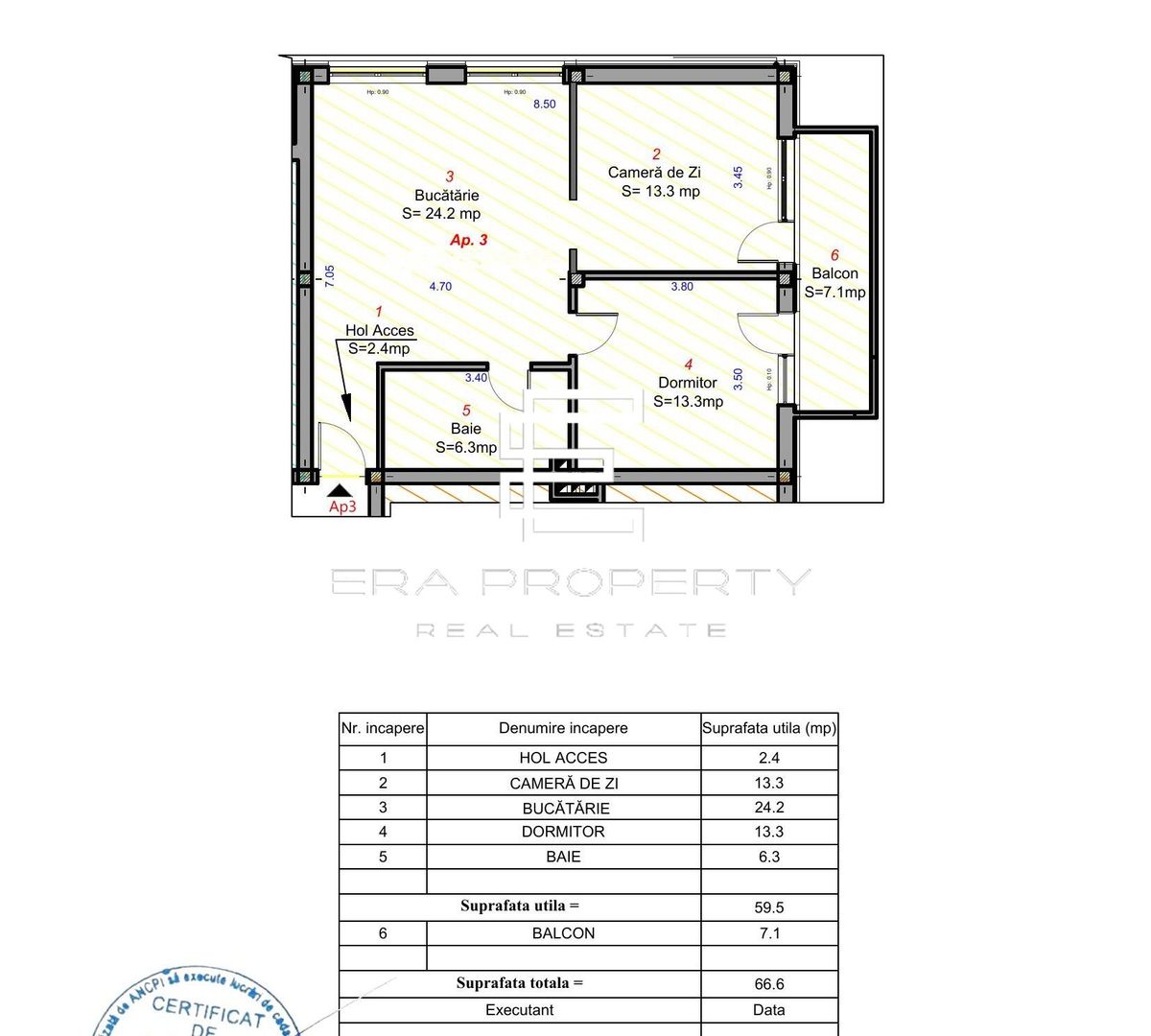 Apartament 2 camere – 59,5mp – INTABULAT – Clasa energetica A – Selimbar - Schiță 13