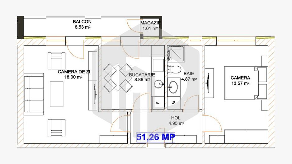 Mihai Viteazul | Apartament 2 camere -Total Decomandat | Etaj 3 - Poză 2