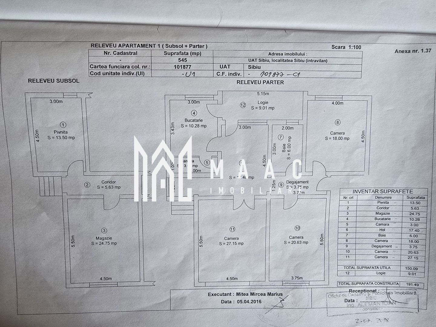 Duplex pe un singur nivel 4 camere zona Centrala - Schiță 2