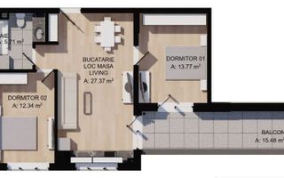 Apartament cu 3 camere semi-finisat în zona Eroilor, Florești. - Poză 10